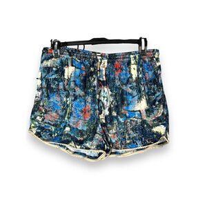 Manhattan Blues Tie Dye Print Drawstring Shorts L